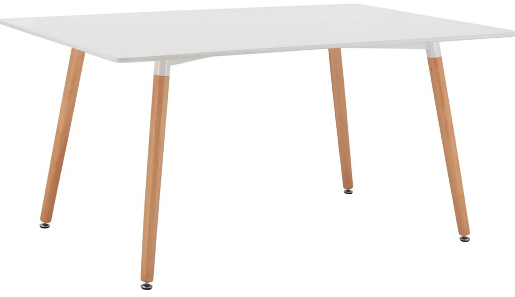 ΤΡΑΠΕΖΙ HM8697.01 MINIMAL, ΛΕΥΚΟ MDF, ΞΥΛΙΝΑ ΠΟΔΙΑ ΟΞΙΑ,160Χ90X74,5Υ εκ