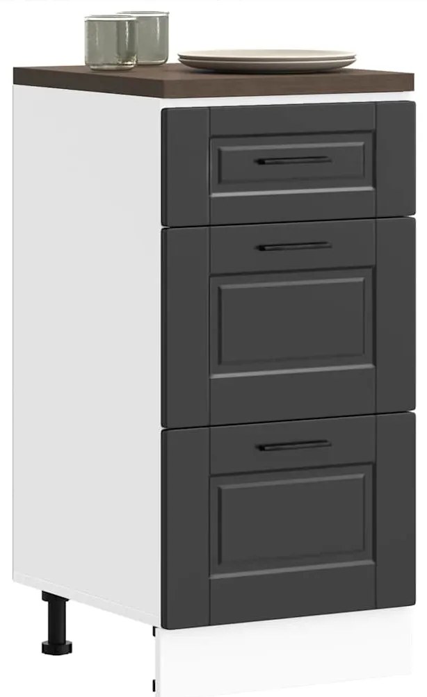 vidaXL Βάση Κουζίνας "Porto" Μαύρο από Μηχανικά Επεξεργασμένο Ξύλο