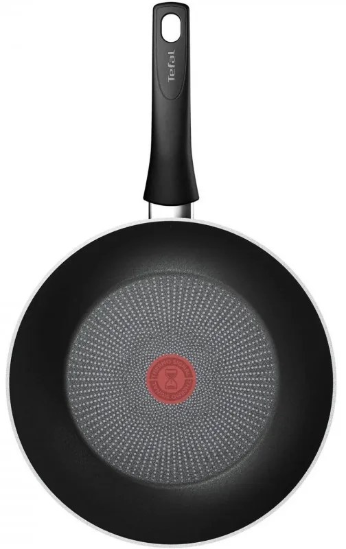 Τηγάνι Tefal Wok C2921953 Force, 28 cm, Αντικολλητική επίστρωση, Thermo-Fusion, Επαγωγή, Μαύρο