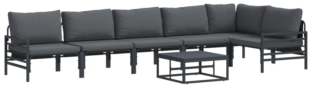 vidaXL Σετ Καναπέ Κήπου 7 pcs Ανθρακί Ατσάλι