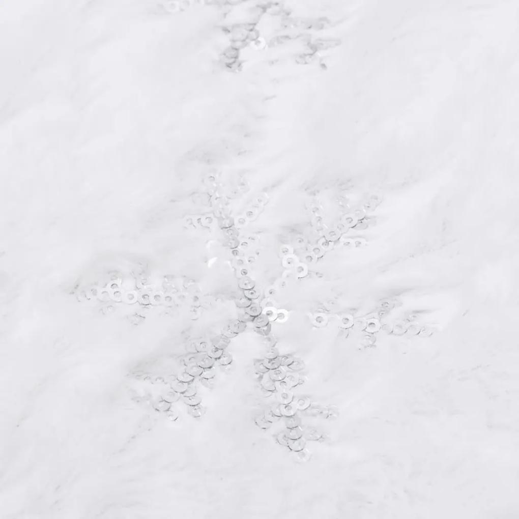 vidaXL Ποδιά Πολυτελείας Χριστουγεν. Δέντρου Λευκή 90 εκ. Faux Γούνα