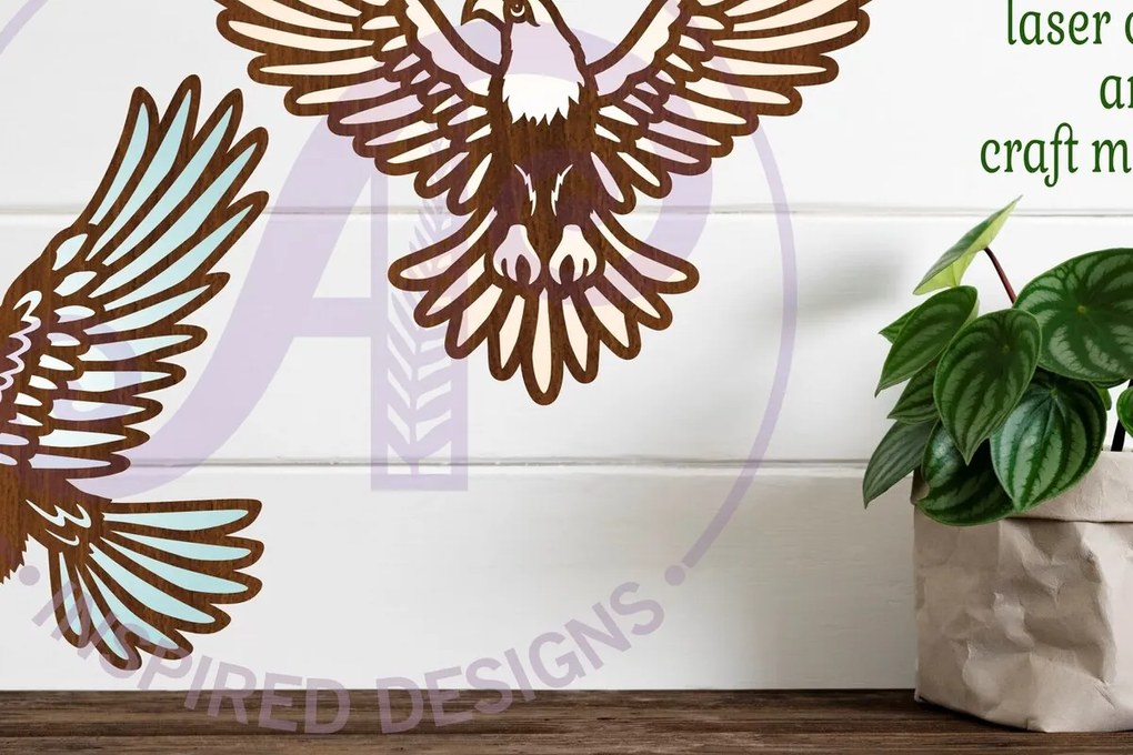 Intra απο ξύλο plywood 3mm-4mm πάχος - Eagle Detailed cut out Wall Art Δίασταση 40x50 cm INTRAFABR-107273022