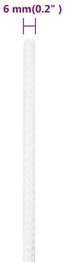 vidaXL Σχοινί Ναυτιλίας Ολόλευκο 6 χιλ. 25 μ. από Πολυπροπυλένιο