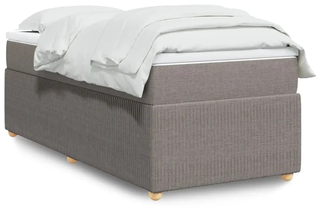 Κρεβάτι Boxspring με Στρώμα Taupe 80x200 εκ. Υφασμάτινο - Μπεζ-Γκρι