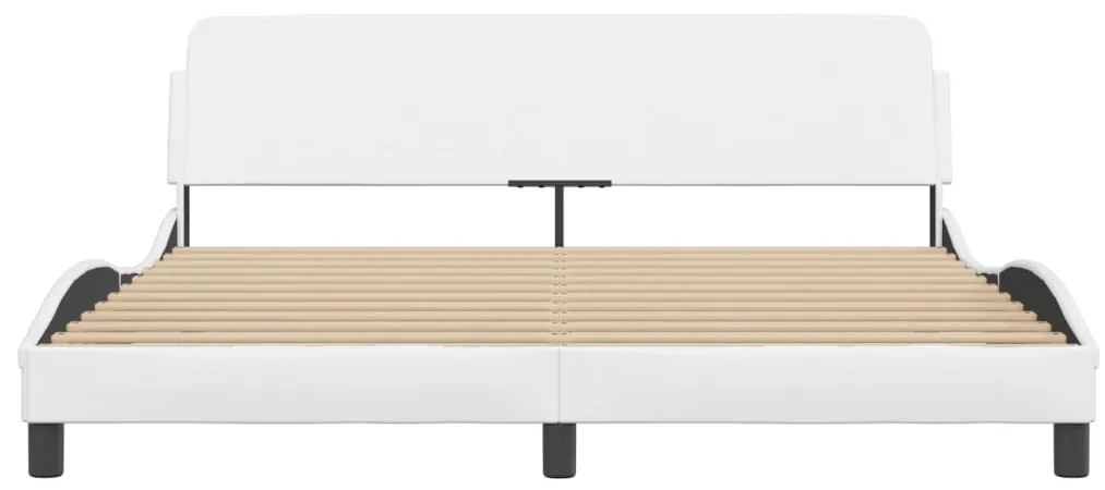 vidaXL Πλαίσιο Κρεβατιού με Κεφαλάρι Λευκό 180x200 εκ. Συνθετικό Δέρμα
