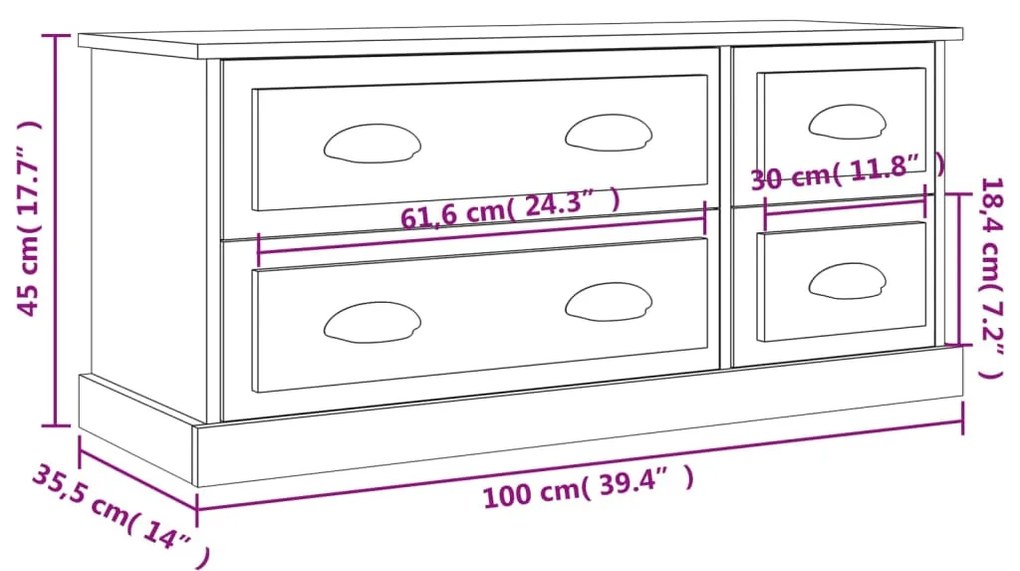 ΈΠΙΠΛΟ ΤΗΛΕΟΡΑΣΗΣ ΚΑΦΕ ΔΡΥΣ 100 X 35,5 X 45 ΕΚ. ΕΠΕΞ. ΞΥΛΟ 816455