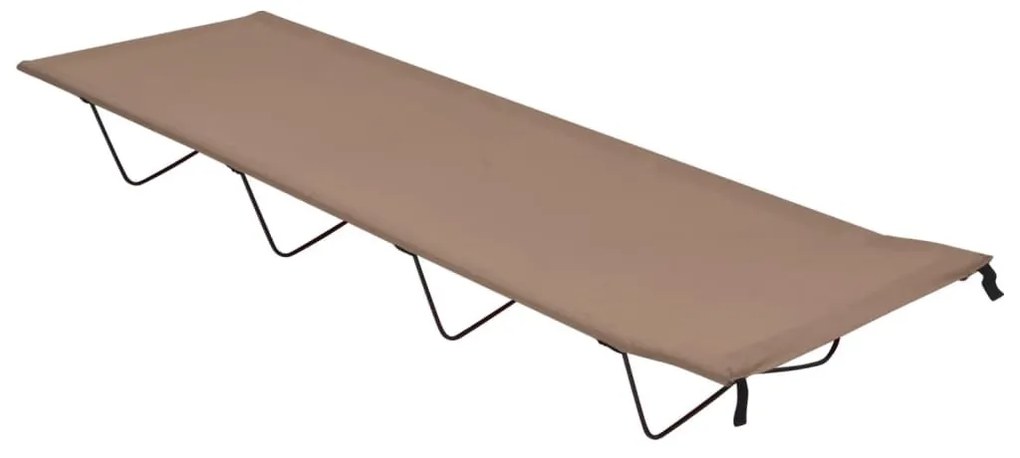 Κρεβάτι Κάμπινγκ Χρώμα Taupe 180x60x19εκ. Ύφασμα Oxford/Ατσάλι - Μπεζ-Γκρι