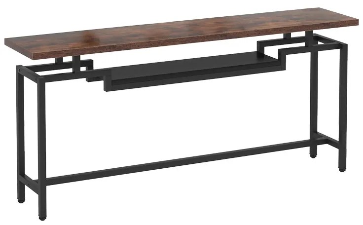 Κονσόλα Onole pakoworld σε καρυδί - μαύρο μέταλλο 180x35x82εκ