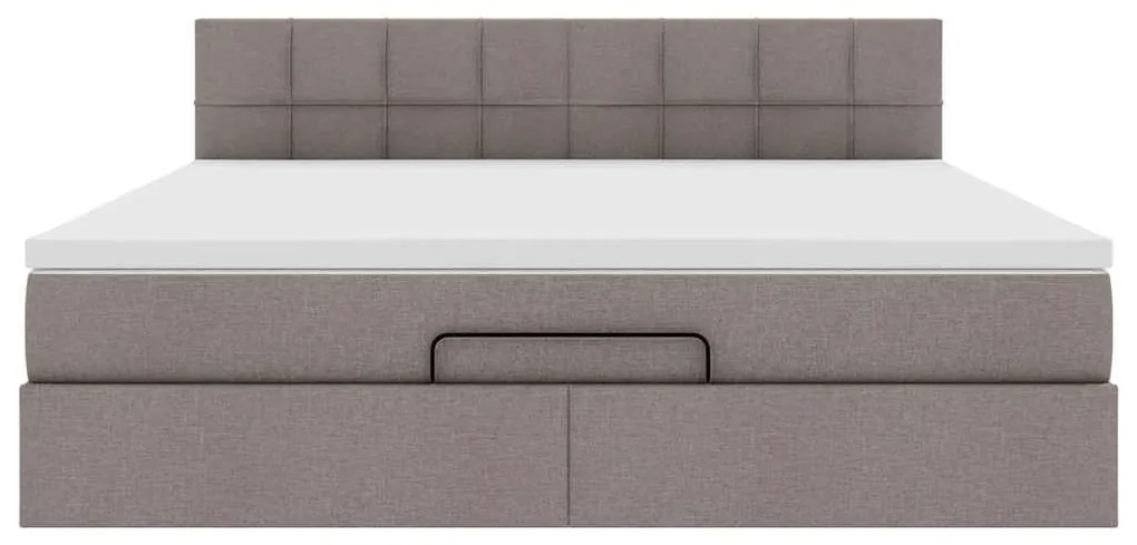 vidaXL Οθωμανικό κρεβάτι με στρώμα Taupe 180x200cm ύφασμα