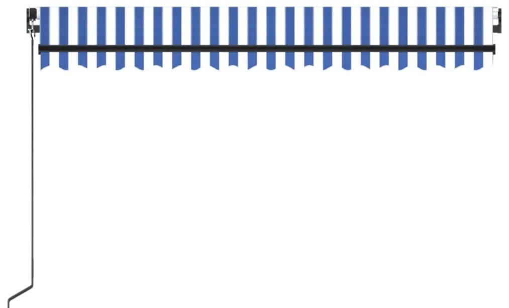 vidaXL Τέντα Συρόμενη Χειροκίνητη Μπλε / Λευκό 450 x 350 εκ.