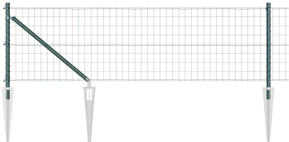 vidaXL Φράχτης με Στήλες. Πράσινο 0.4 x 10 μ Ατσάλι