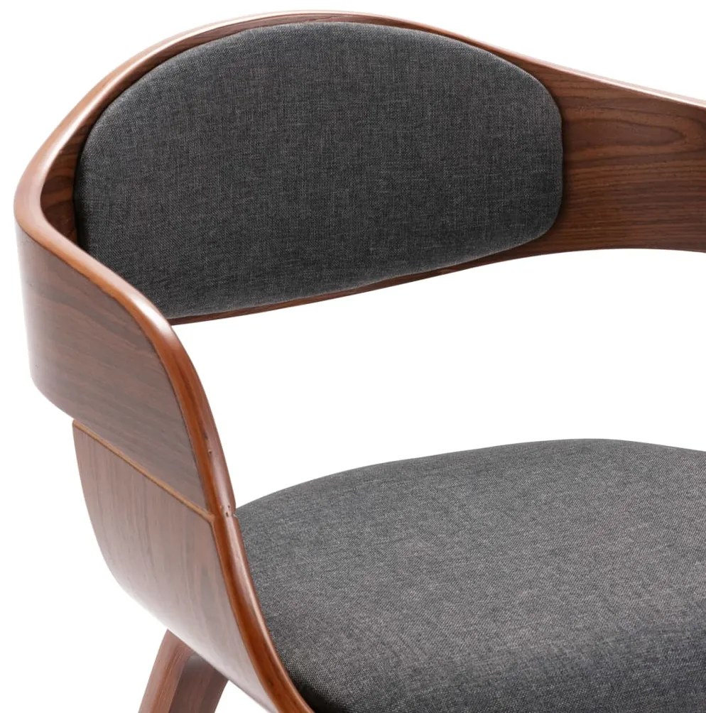 vidaXL Καρέκλες Τραπεζαρίας 4 τεμ. από Λυγισμένο Ξύλο και Γκρι Ύφασμα