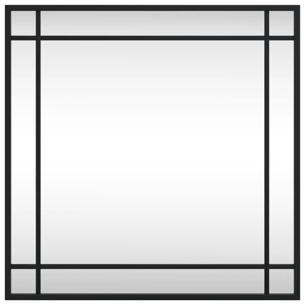vidaXL Καθρέφτης Τοίχου Τετράγωνος Μαύρος 50 x 50 εκ. από Σίδερο