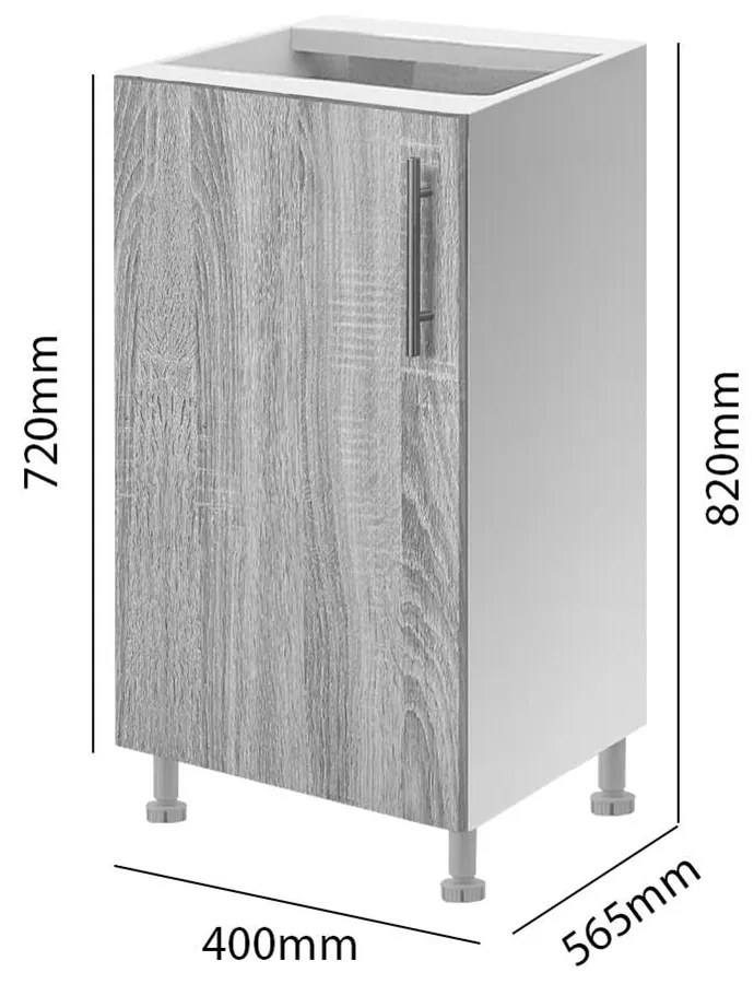 Επιδαπέδιο Ντουλάπι Κουζίνας 40 EMMA Σονόμα 40x56.5x82 εκ. 40x56.5x82 εκ.