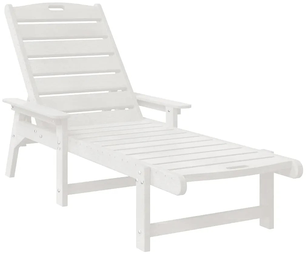 vidaXL Ξαπλώστρες 2 τμχ, Λευκές, 162x53x98.5 εκ., HDPE