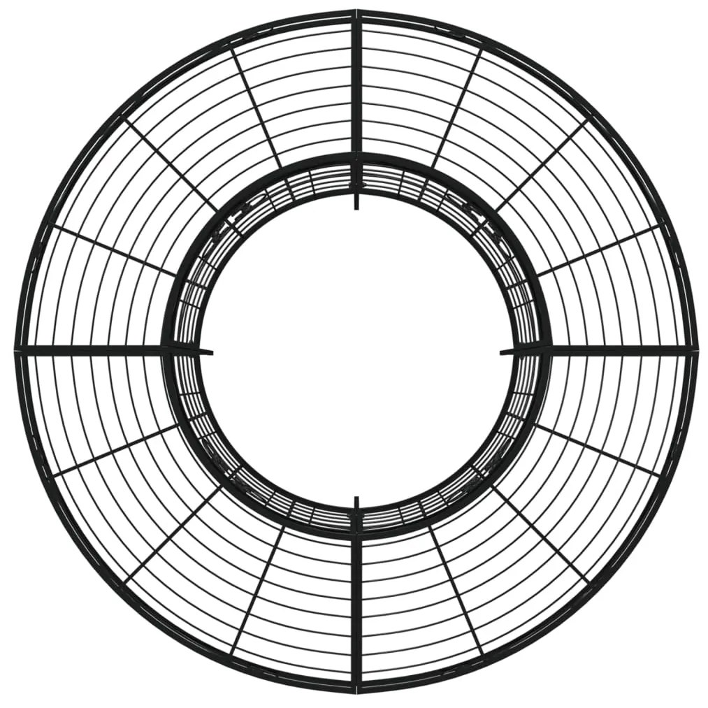 vidaXL Παγκάκι Δέντρου Κυκλικό Μαύρο Ø137 εκ. Ατσάλινο