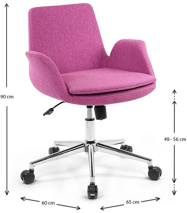 Καρέκλα εργασίας Maxim Up Megapap υφασμάτινη σε ροζ 65x60x90εκ. - Ύφασμα - GP018-0008,2