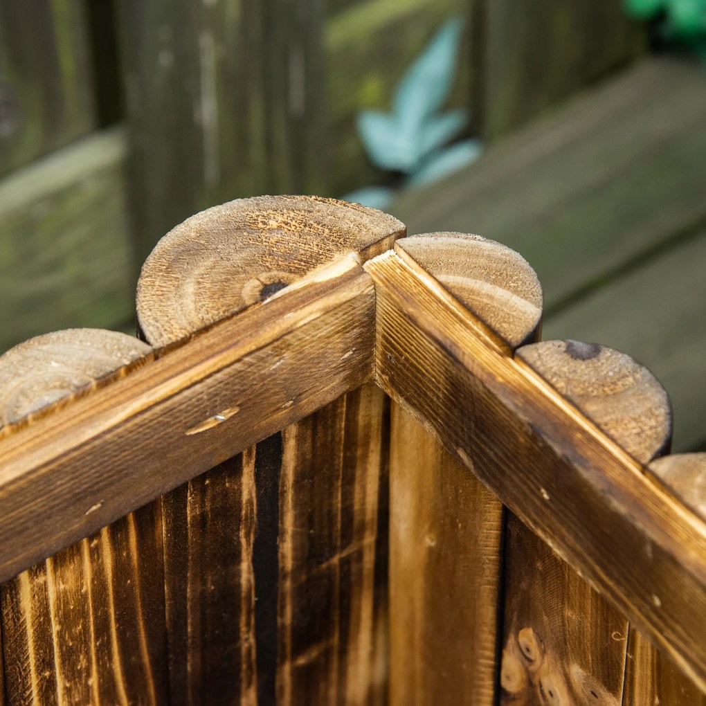 Outsunny Υπερυψωμένο παρτέρι Κουτί φύτευσης Παρτέρι βοτάνων Παρτέρι λαχανικών Παρτέρι λουλουδιών, Ξύλο ελάτης 78x35x30 cm