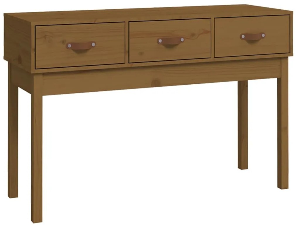 vidaXL Τραπέζι κονσόλα Καφέ μελί 114x40x75 εκ. Μασίφ Ξύλο Πεύκου