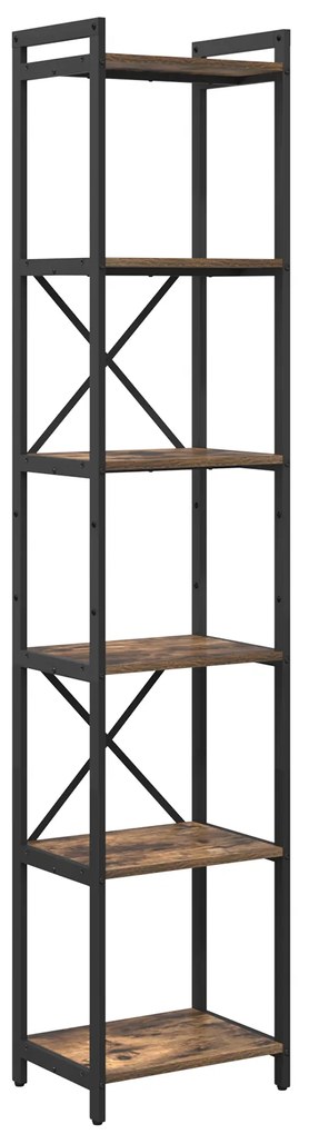 vidaXL Βιβλιοθήκη Καπνιστή δρυς 40 x 30 x 188 εκ Επεξεργασμένο ξύλο