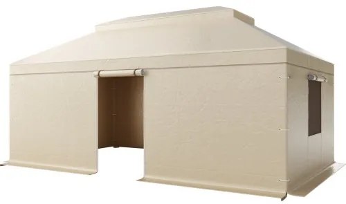 VEVOR Winter Gazebo Cover Fits 3.66 x 6.10m Hardtop Gazebos, All-Weather Double-Tiered Gazebo Cover with Sidewalls &amp; Mesh Windows, High-Density PE Enclosed Storage Shelter Covers, Gazebos not Included