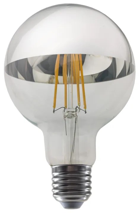 LED FILAMENT E27 DIM G95 SILVER 8W 2700K 230V AC 900LM RA80 ACA PALA958WWDIMS