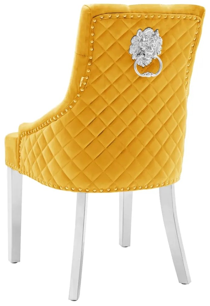 vidaXL Καρέκλες Τραπεζαρίας 2 τεμ. Κίτρινες Βελούδινες