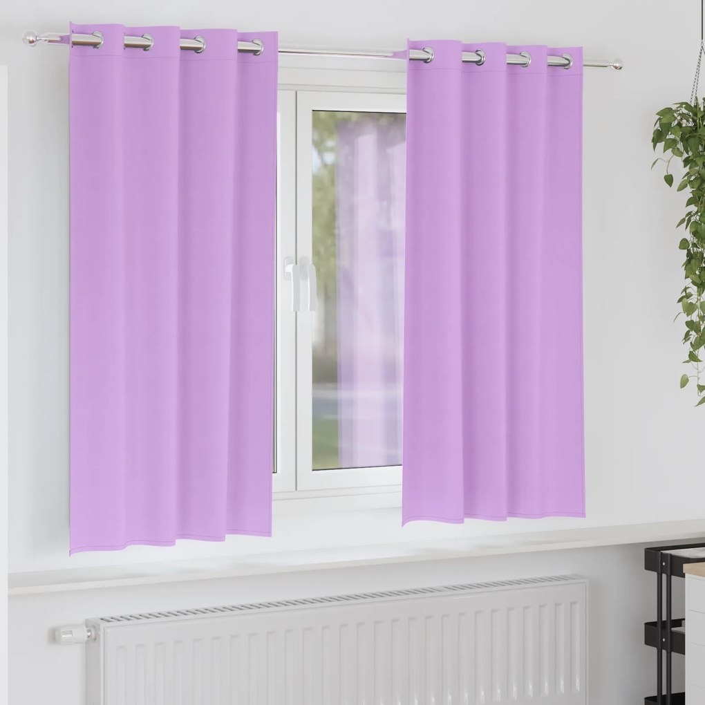 vidaXL Κουρτίνες με κουρτίνες 2 pcs Μοβ 175 x 140 εκ. Πολυεστέρας