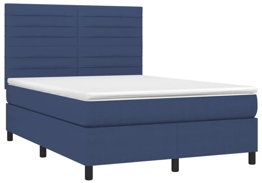 ΚΡΕΒΑΤΙ BOXSPRING ΜΕ ΣΤΡΩΜΑ ΜΠΛΕ 140X190 ΕΚ. ΥΦΑΣΜΑΤΙΝΟ 3141855