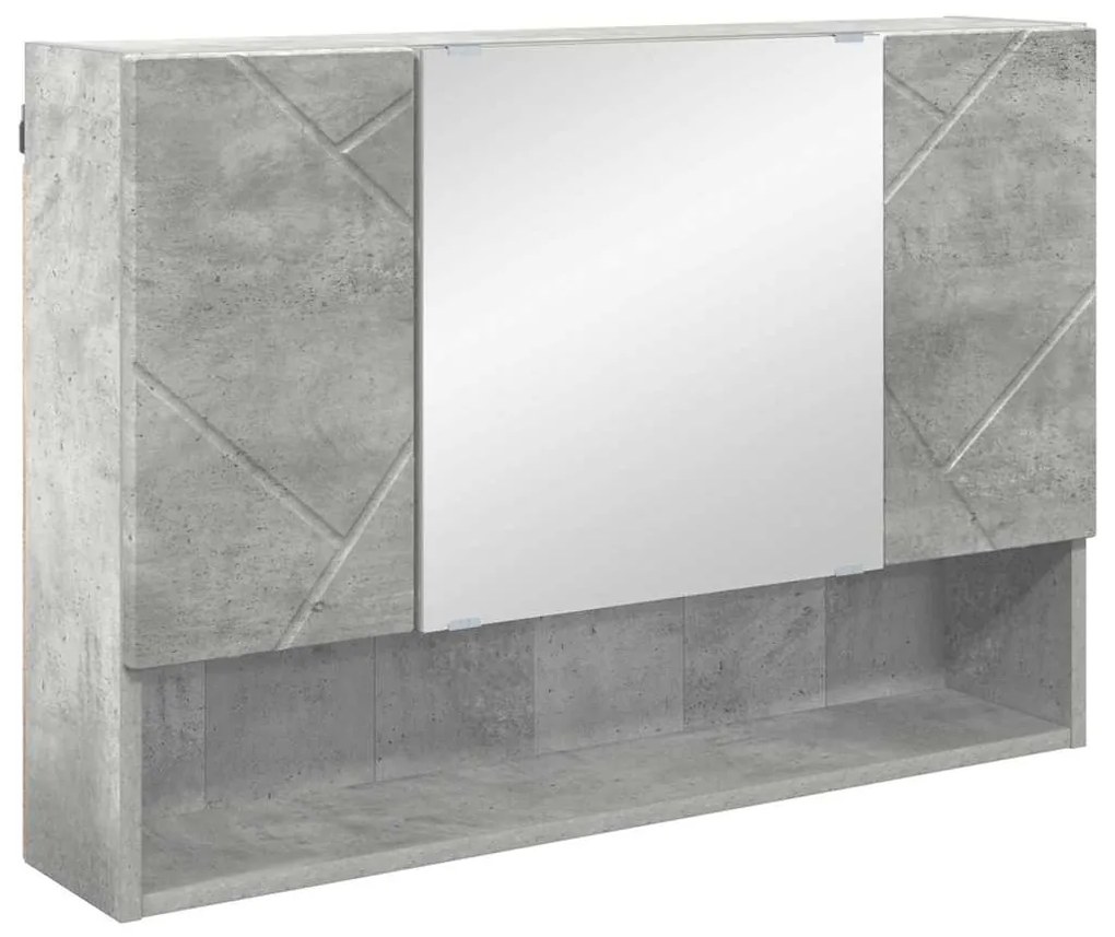 vidaXL Σετ Επίπλων Μπάνιου με συρτάρι με ράφι 5 pcs Σκυρόδεμα Γκρι