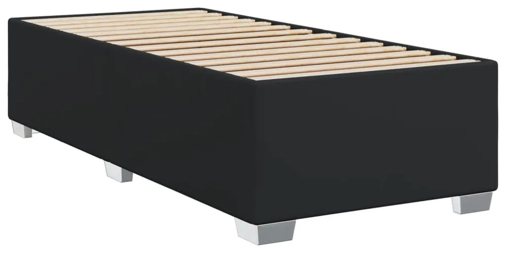 Κρεβάτι Boxspring με Στρώμα Μαύρο 80 x 200 εκ. Συνθετικό Δέρμα - Μαύρο