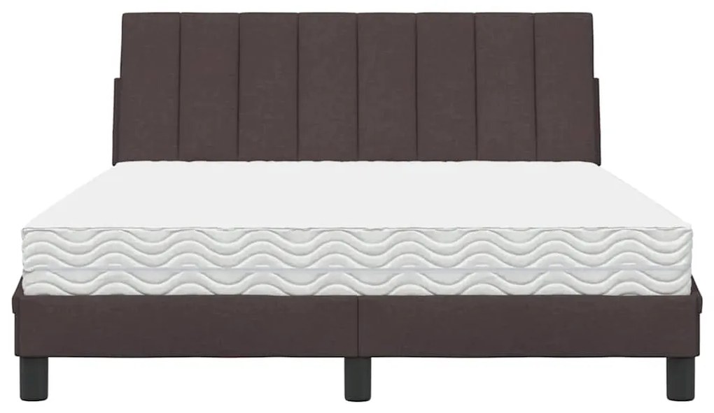 vidaXL Κρεβάτι Σκούρο Καφέ 140x190 εκ. Υφασμάτινο