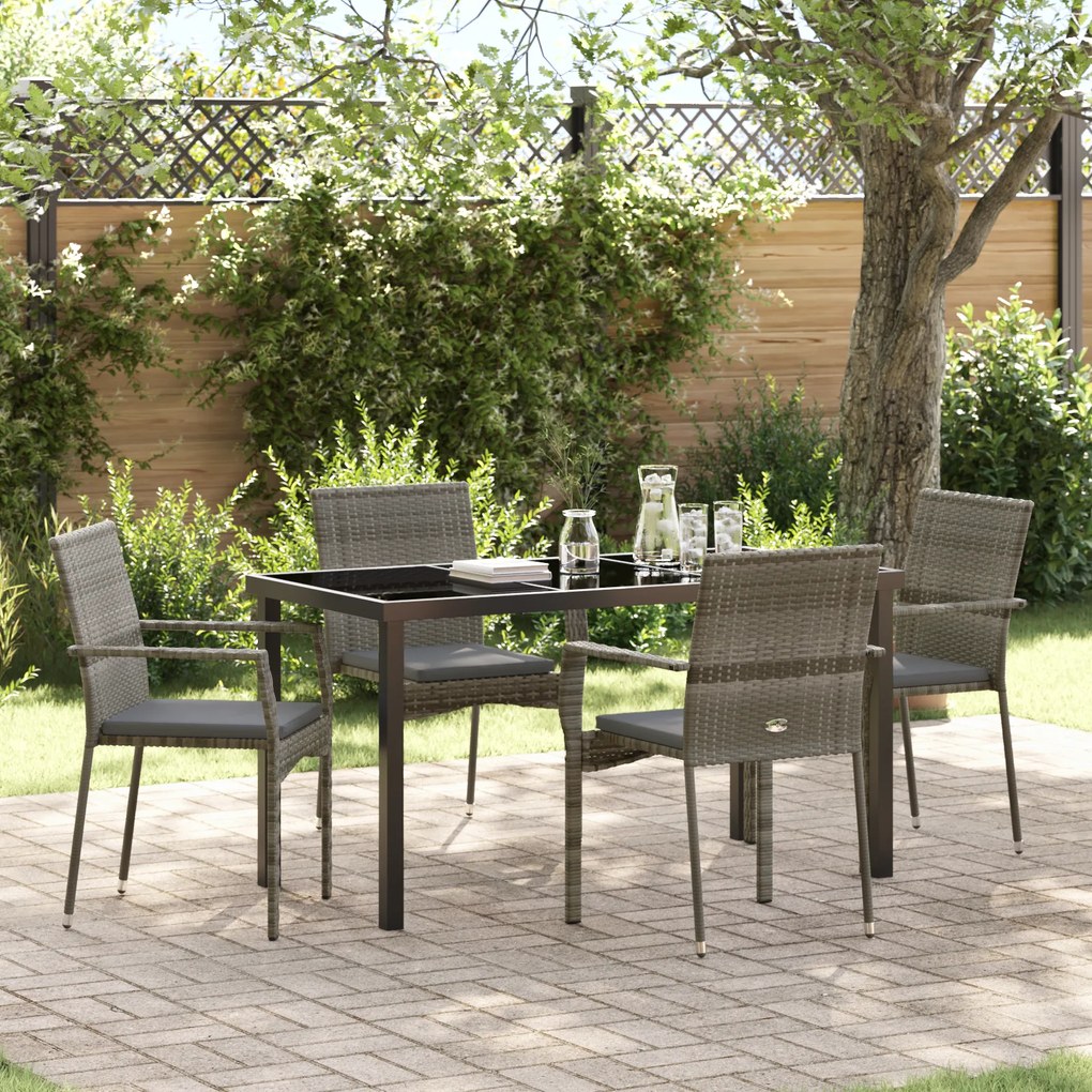 vidaXL Σετ Καρεκλών Κήπου των 4 5 pcs Γκρι 140 x 70 x 73 cm