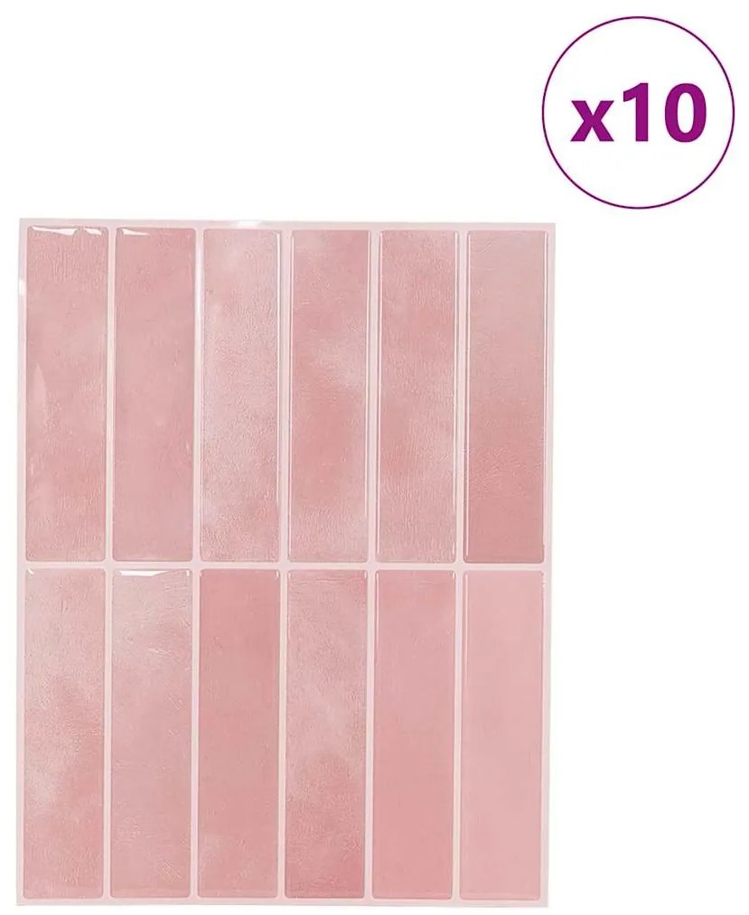 vidaXL Ορθογώνιο Πλακάκι 10 pcs Ροζ 29 x 22.9 εκ. Πολυουρεθάνη και PET
