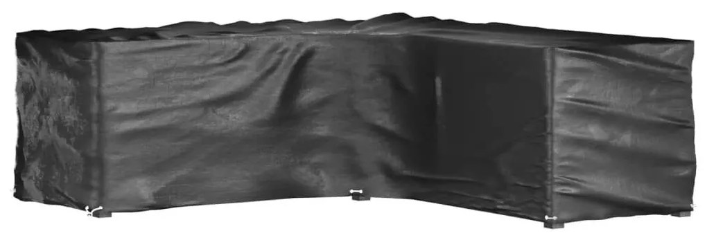 Καλύμματα Επίπλων Σχήμα Γ με 16 Κρίκους 2 τεμ. 285x285x90 εκ. - Μαύρο