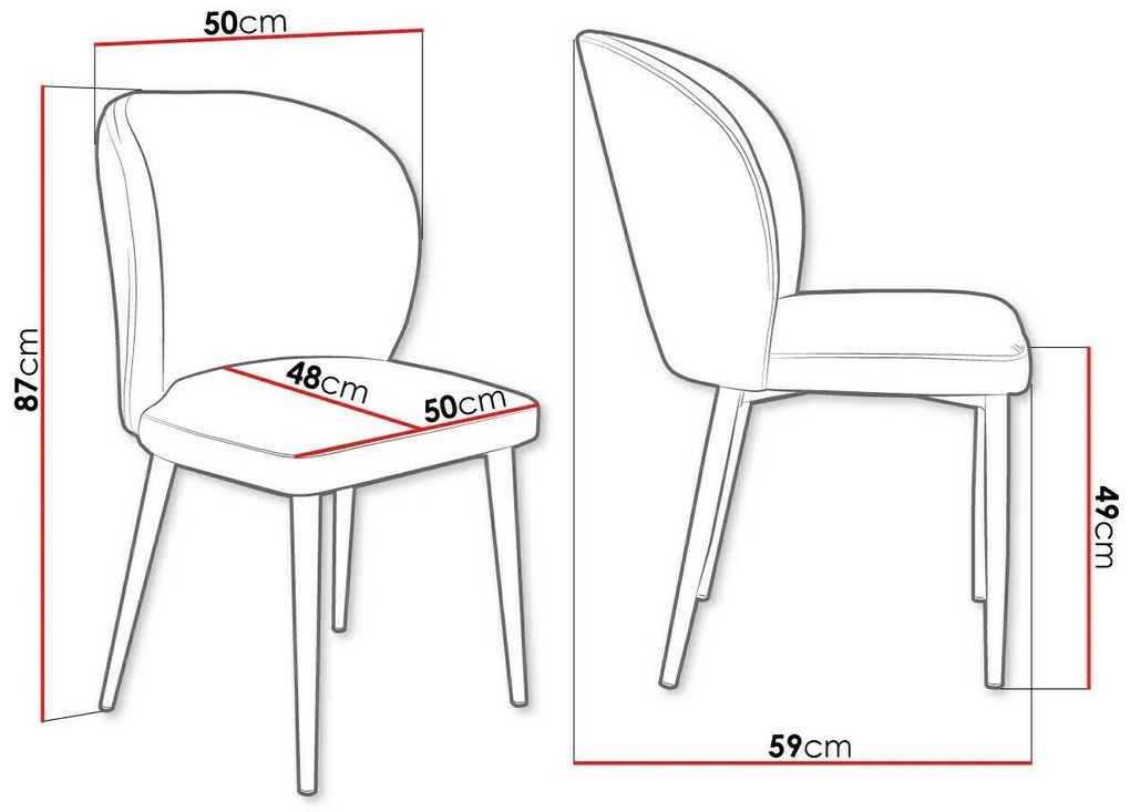 Καρέκλα Jackson 104, 87x50x59cm, 8 kg, Ταπισερί, Μεταλλικά | Epipla1.gr