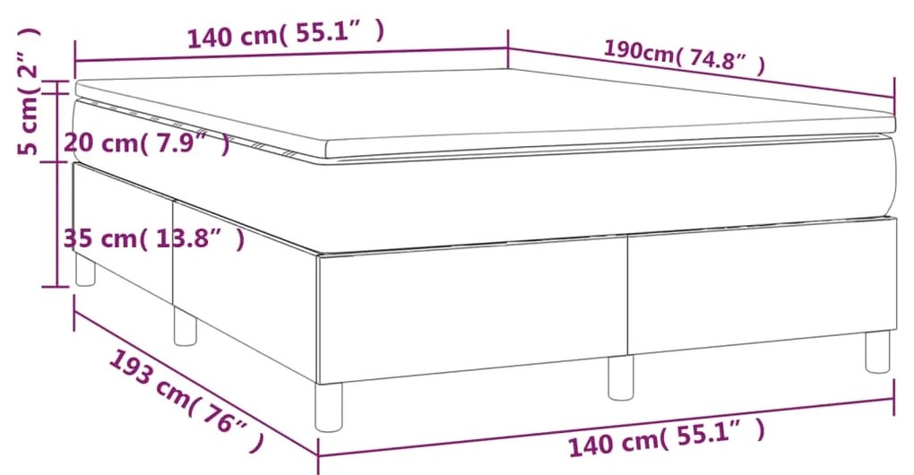 ΚΡΕΒΑΤΙ BOXSPRING ΜΕ ΣΤΡΩΜΑ ΚΡΕΜ 140X190 ΕΚ. ΥΦΑΣΜΑΤΙΝΟ 3144519