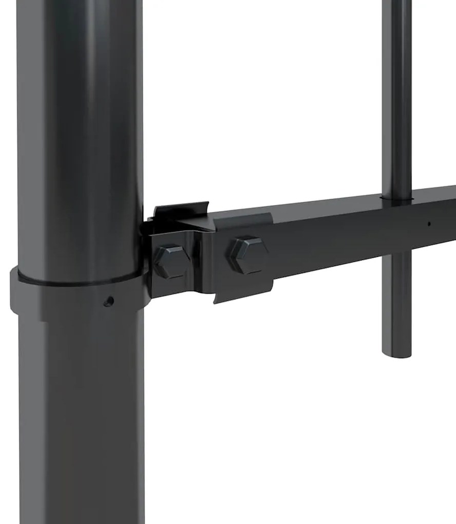 vidaXL Φράχτης Κήπου με Κορυφή από Ατσάλι 181 x 100 εκ. Μαύρος