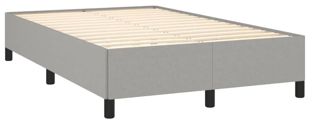 Κρεβάτι Boxspring με Στρώμα Ανοιχτό Γκρι 120x190 εκ. Υφασμάτινο - Γκρι