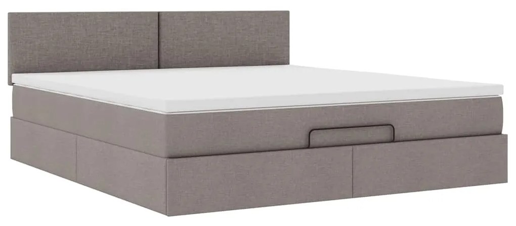 vidaXL Οθωμανικό κρεβάτι με στρώμα Taupe 180x200cm ύφασμα