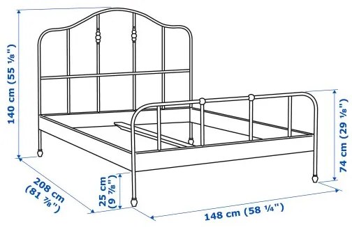 SAGSTUA σκελετός κρεβατιού, 140X200 cm 892.688.92