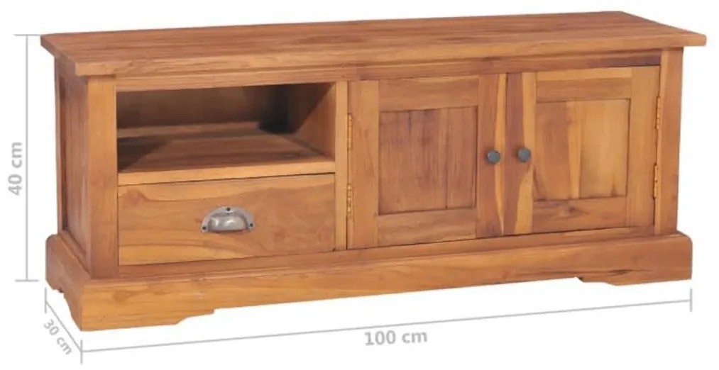 ΈΠΙΠΛΟ ΤΗΛΕΟΡΑΣΗΣ 100 X 30 X 40 ΕΚ. ΑΠΟ ΜΑΣΙΦ ΞΥΛΟ TEAK 332860