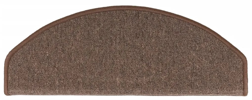 vidaXL Πατάκια Σκαλοπάτια 15 τεμ. 65x24x4 εκ. Καφέ Καφέ Ημίστρογγυλά Μεγάλα