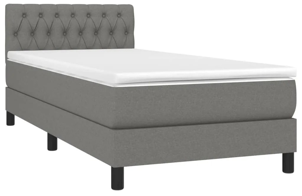 ΚΡΕΒΑΤΙ BOXSPRING ΜΕ ΣΤΡΩΜΑ ΣΚΟΥΡΟ ΓΚΡΙ 90X190 ΕΚ. ΥΦΑΣΜΑΤΙΝΟ 3140258