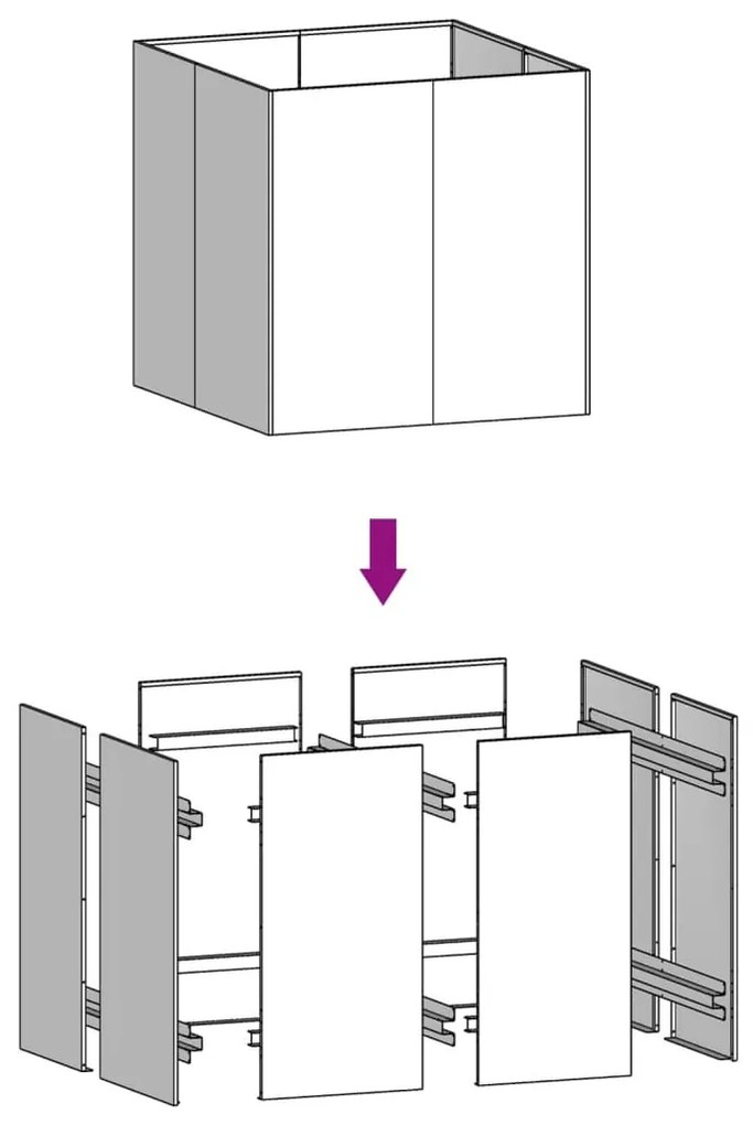 vidaXL Ζαρντινιέρα 80 x 80 x 80 εκ. από Ατσάλι Σκληρυθέν στον Αέρα