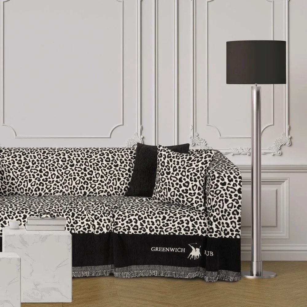 Ριχτάρι 3934 Ecru-Black Greenwich Polo Club Τριθέσιο 180x300cm Chenille
