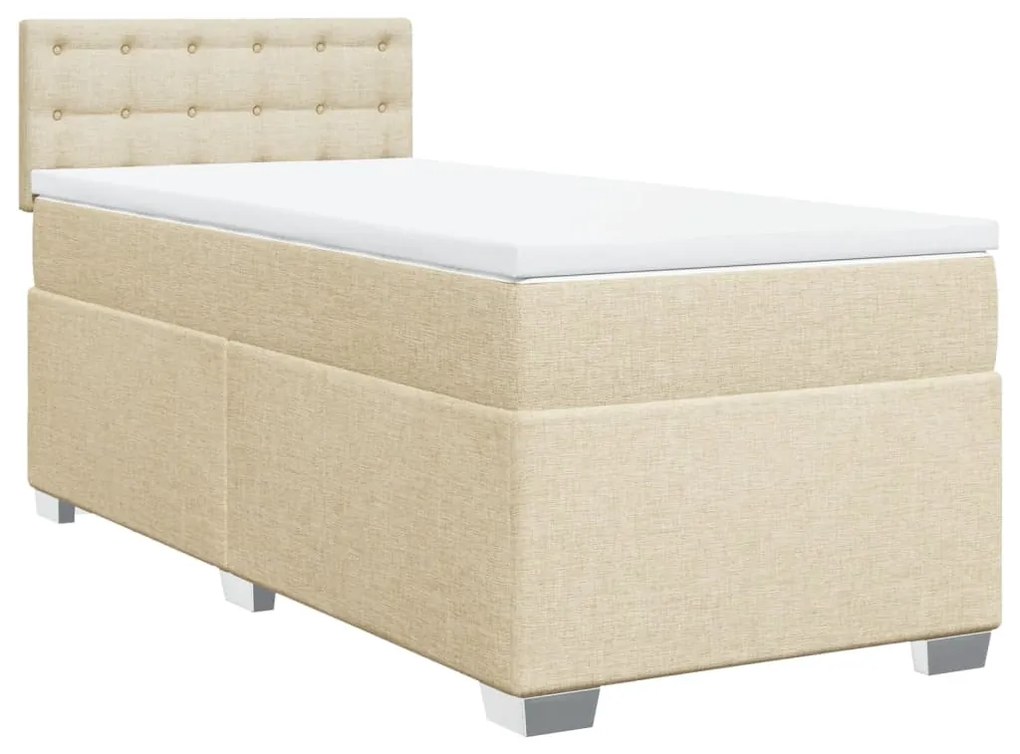 ΚΡΕΒΑΤΙ BOXSPRING ΜΕ ΣΤΡΩΜΑ ΚΡΕΜ 100 X 200 ΕΚ. ΥΦΑΣΜΑΤΙΝΟ 3288118