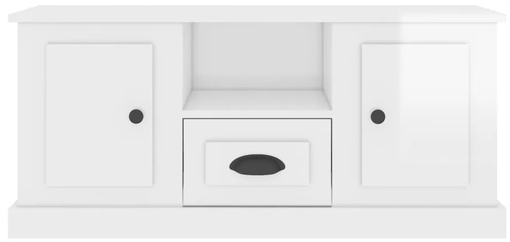 vidaXL Έπιπλο Τηλεόρασης Γυαλ. Λευκό 100x35,5x45εκ. Επεξεργασμένο Ξύλο
