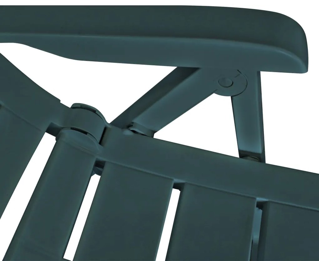 vidaXL Καρέκλες Κήπου Ανακλινόμενες 2 τεμ. Πράσινες Πλαστικές