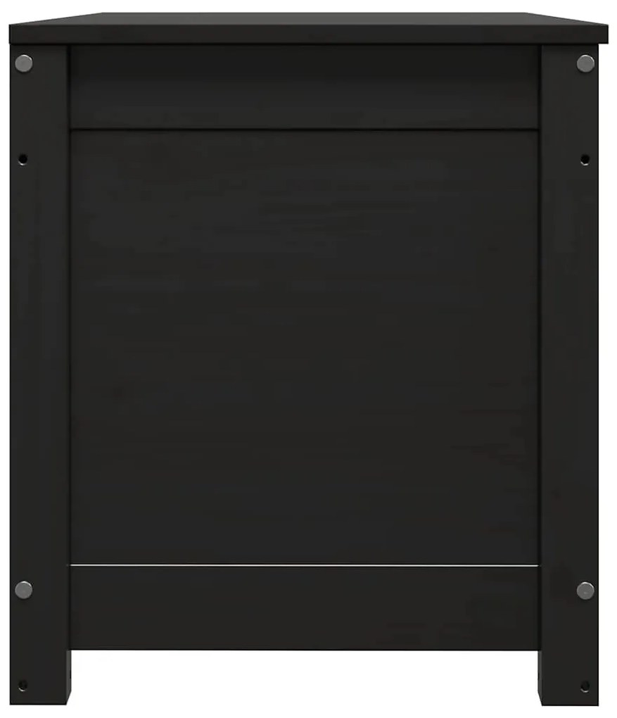 vidaXL Κουτί Αποθήκευσης Μαύρο 80x40x45,5 εκ από Μασίφ Ξύλο Πεύκου